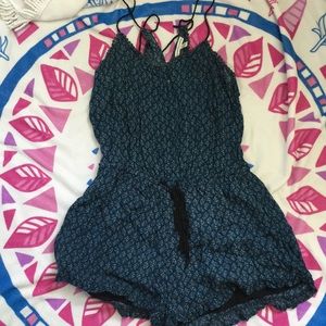 American Eagle Blue Patterned Romper